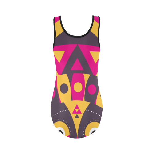 aboriginal tribal Vest One Piece Swimsuit (Model S04)