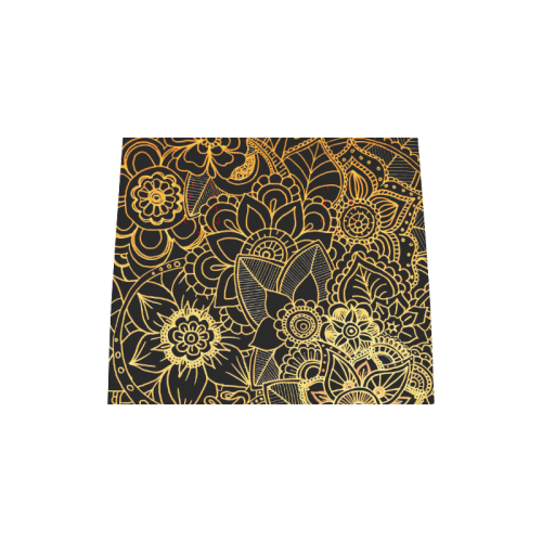 Floral Doodle Gold G523 Boston Handbag (Model 1621)