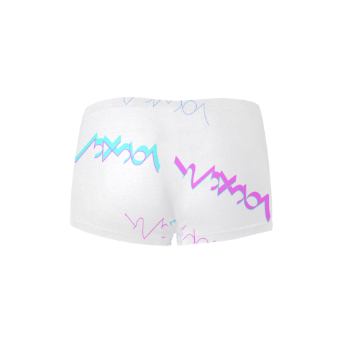 NUMBERS Collection 1234567 White/Pink/Teal Women's All Over Print Boyshort Panties (Model L31)