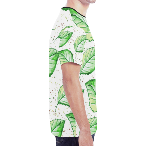 St patricks day leaf irish green white nature lucky New All Over Print T-shirt for Men (Model T45)