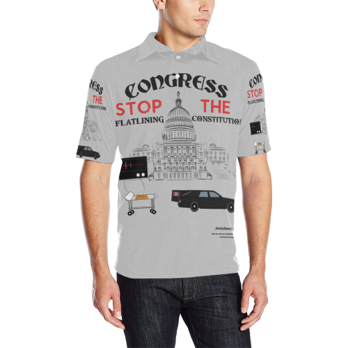 Congressional Plea S/S Pullover Shirt Men's All Over Print Polo Shirt (Model T55)