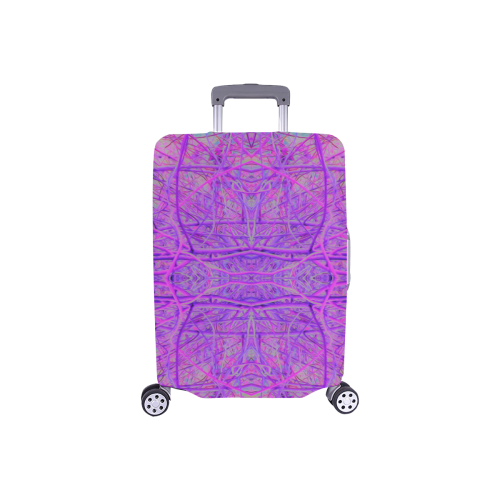 Hot Pink and Purple Abstract Branch Pattern Luggage Cover/Small 18"-21"
