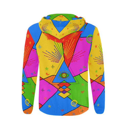 All Seeing Eye Popart All Over Print Full Zip Hoodie for Men/Large Size (Model H14)