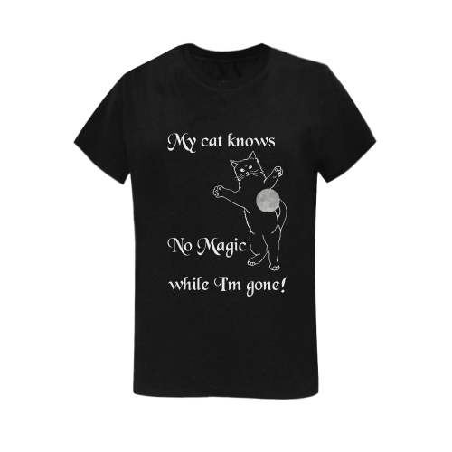 Cats Do Magic Women's T-Shirt in USA Size (Two Sides Printing)