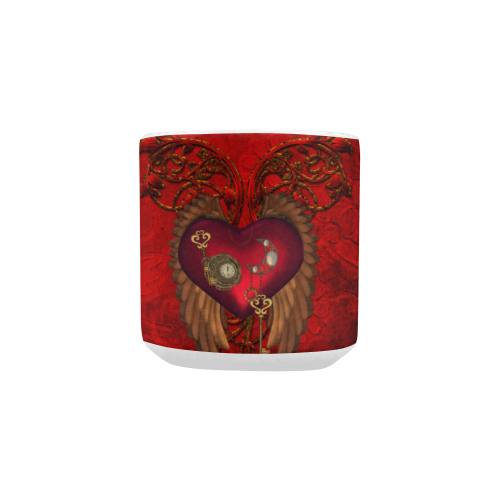 Beautiful heart, wings, clocks and gears Heart-shaped Morphing Mug