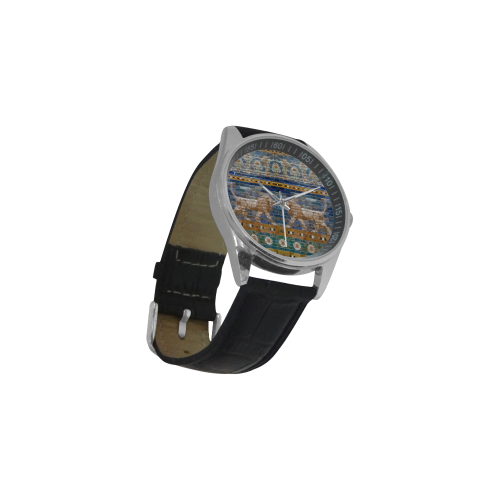 Lions of Babylon Men's Casual Leather Strap Watch(Model 211)