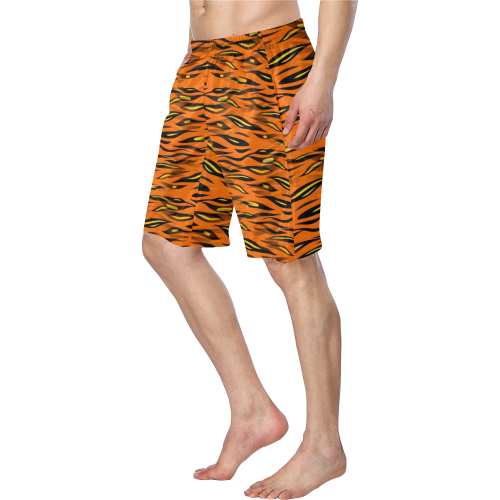 Tiger Pattern by Nico Bielow Men's Swim Trunk (Model L21)