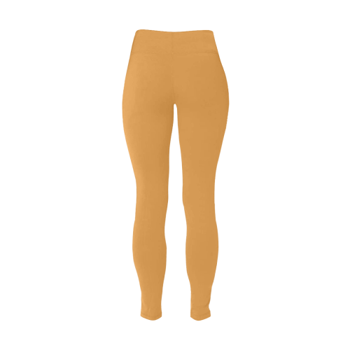 color butterscotch Women's Plus Size High Waist Leggings (Model L44)
