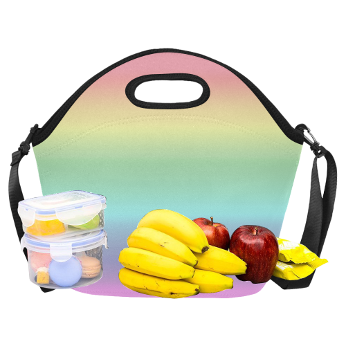 Pastel Rainbow Neoprene Lunch Bag/Large (Model 1669)