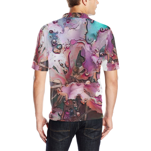 abstracted moments 4b2 Men's All Over Print Polo Shirt (Model T55)