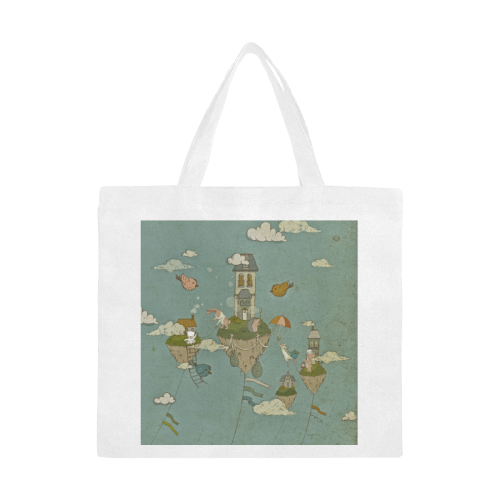 Vintage Floating Islands Canvas Tote Bag/Large (Model 1702)