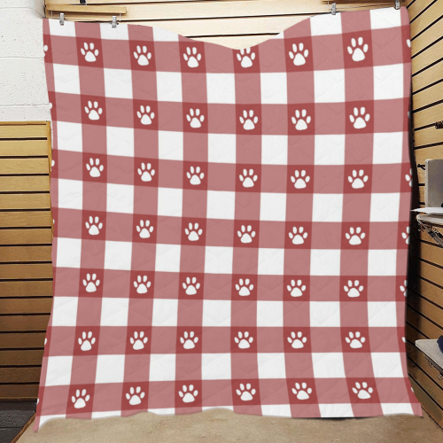 Plaid and paws Quilt 60"x70"