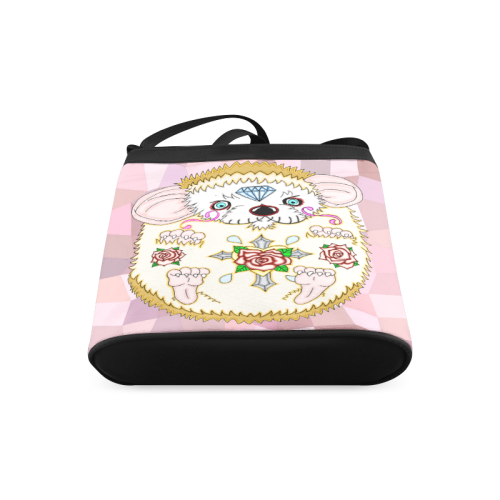 Sugar Skull Hedgehog Pastel Pink Mosaic Crossbody Bags (Model 1613)