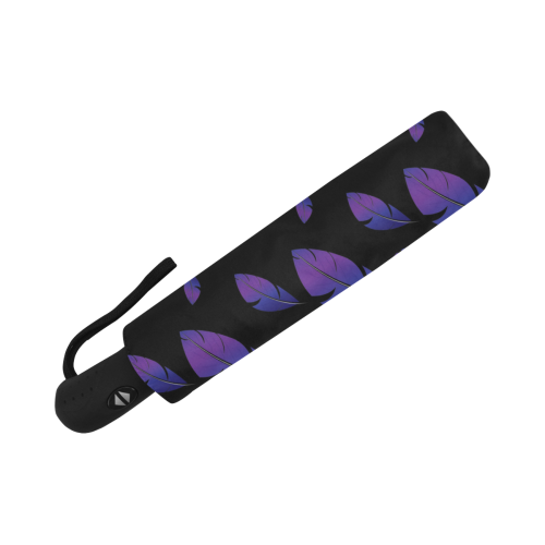 Peaceful Slumber - Purple Feathers Anti-UV Auto-Foldable Umbrella (Underside Printing) (U06)
