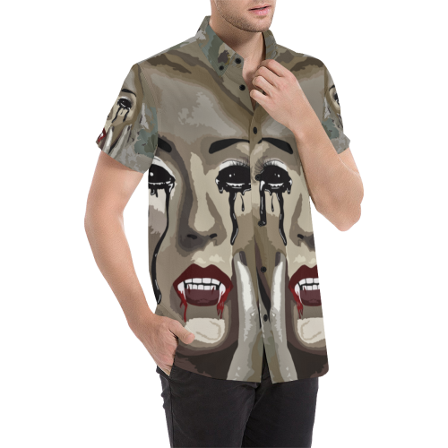 vampiress Men's All Over Print Short Sleeve Shirt (Model T53)