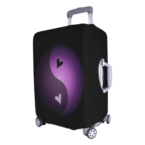 yin yang heart -purple Luggage Cover/Large 26"-28"