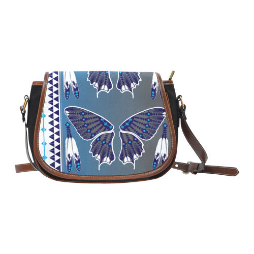 Butterfly wings Blue Saddle Bag/Small (Model 1649)(Flap Customization)