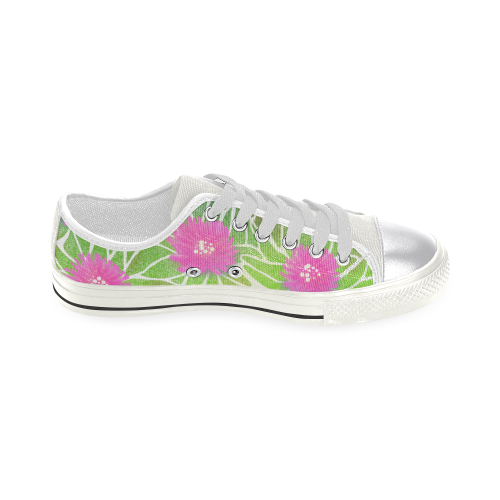 Pink Ice Plant Flowers. Inspired by California. Women's Classic Canvas Shoes (Model 018)