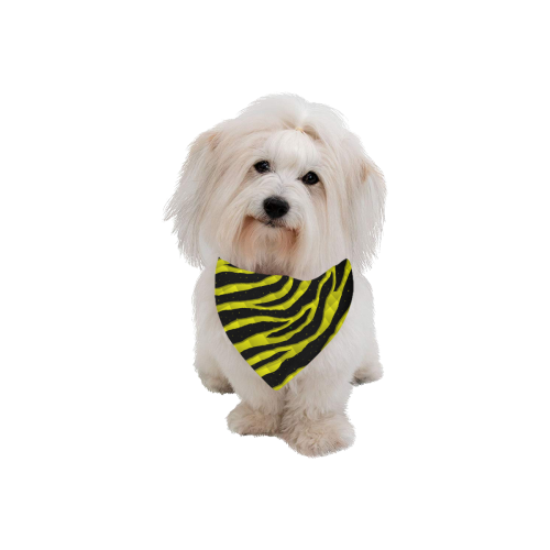 Ripped SpaceTime Stripes - Yellow Pet Dog Bandana/Large Size