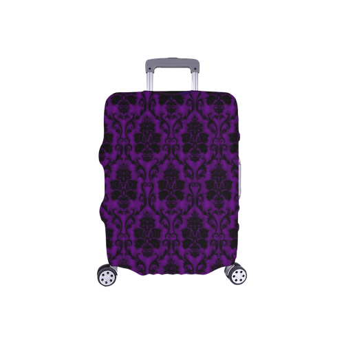 Gothic Victorian Black'n Lilac Pattern Luggage Cover/Small 18"-21"