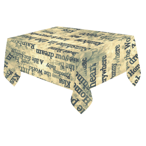 Word Popart by Nico Bielow Cotton Linen Tablecloth 60"x 84"