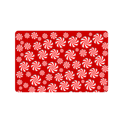 Christmas Peppermint Candy Red Doormat 24"x16"