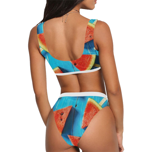 Mellon pops Sport Top & High-Waisted Bikini Swimsuit (Model S07)