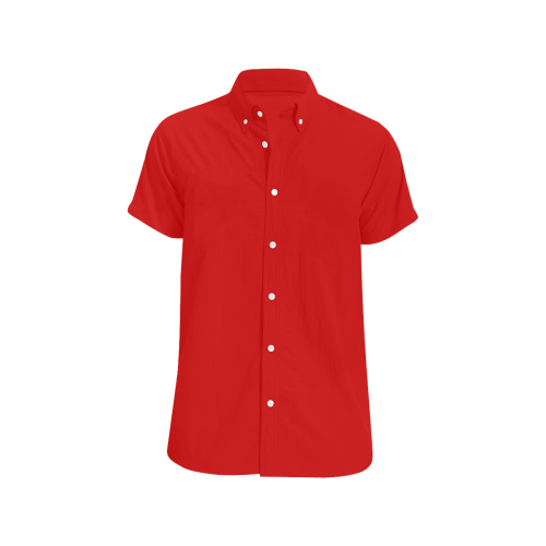 red short sleeve shirt Men's All Over Print Short Sleeve Shirt/Large Size (Model T53)