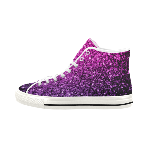 Beautiful Purple Pink Ombre glitter sparkles Vancouver H Women's Canvas Shoes (1013-1)