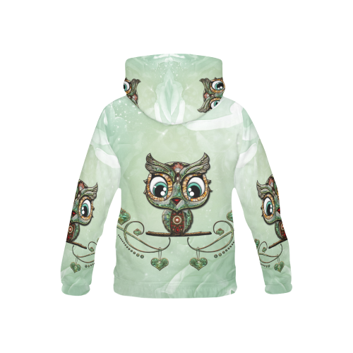 Cute little owl, diamonds All Over Print Hoodie for Kid (USA Size) (Model H13)