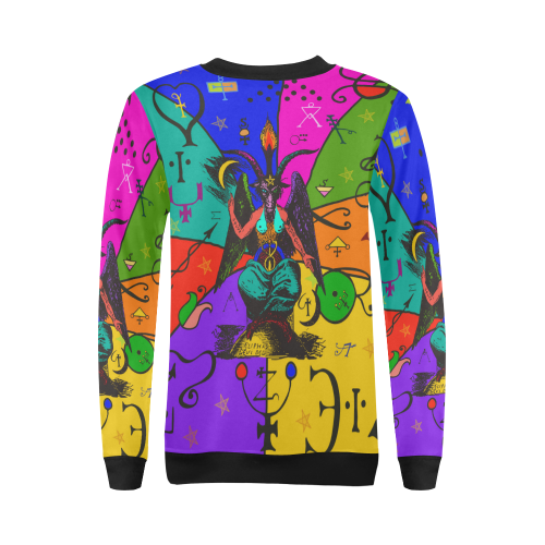 Awesome Baphomet Popart All Over Print Crewneck Sweatshirt for Women (Model H18)