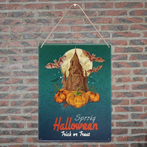 Spooky Halloween Metal Tin Sign 12"x16"