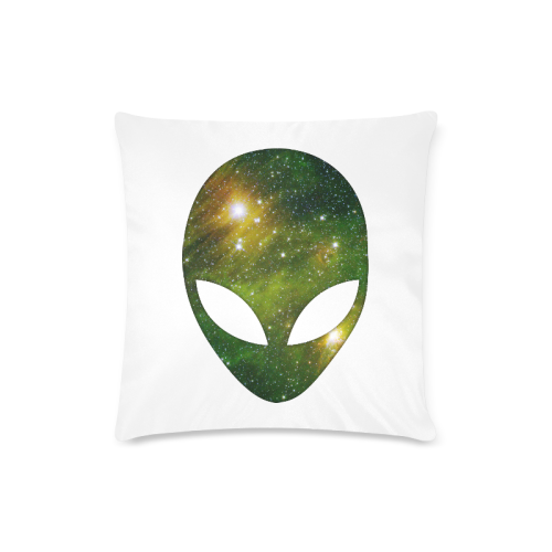 Cosmic Alien - Galaxy - Stars Custom Zippered Pillow Case 16"x16" (one side)