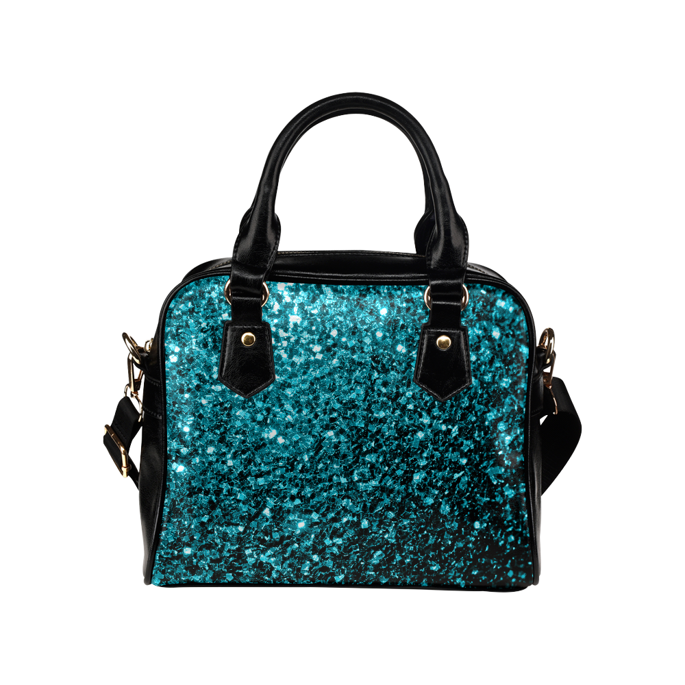 blue glitter handbag