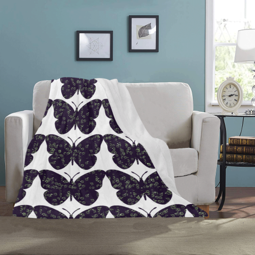 Black and White Butterflies Ultra-Soft Micro Fleece Blanket 40"x50"