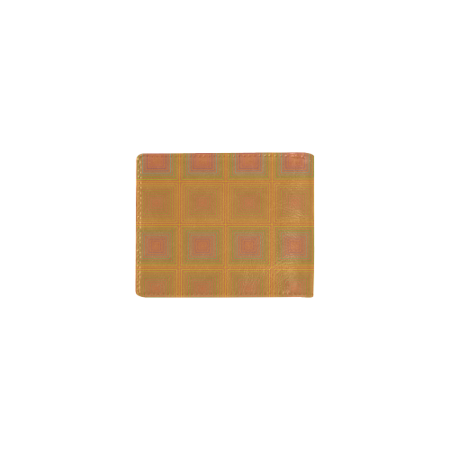 Golden pink multicolored multiple squares Mini Bifold Wallet (Model 1674)