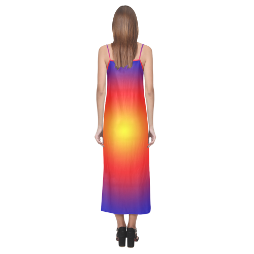 sunrise V-Neck Open Fork Long Dress(Model D18)