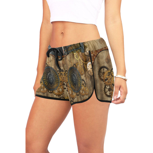 Steampunk, elegant, noble design Women's All Over Print Relaxed Shorts (Model L19)