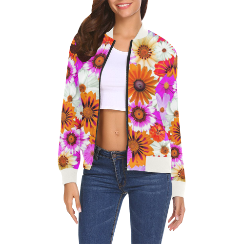 Spring Time Flowers 2 All Over Print Bomber Jacket for Women (Model H19)