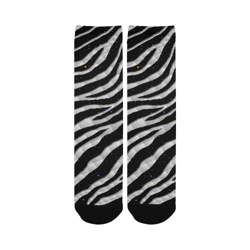 Ripped SpaceTime Stripes - White Women's Custom Socks