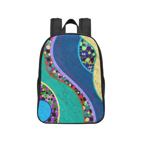 Abstract Pattern Mix - Dots And Colors 1 Fabric School Backpack (Model 1682) (Medium)