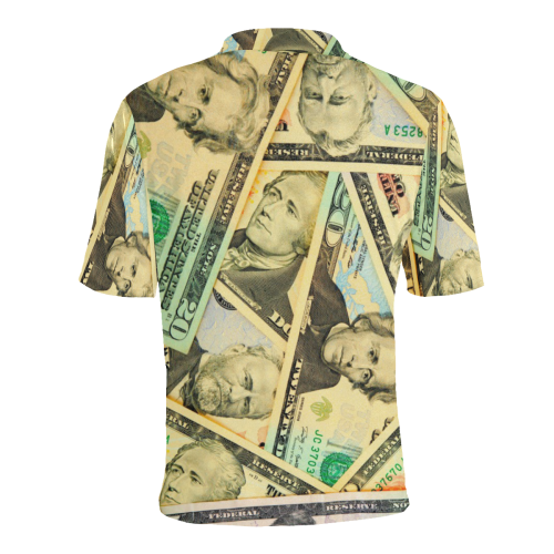 US DOLLARS Men's All Over Print Polo Shirt (Model T55)