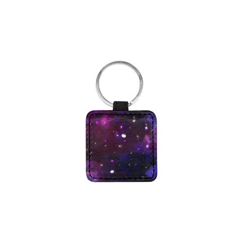 Midnight Blue Purple Galaxy Square Pet ID Tag