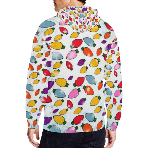 Christmas Bulb Popart by Nico Bielow All Over Print Full Zip Hoodie for Men/Large Size (Model H14)
