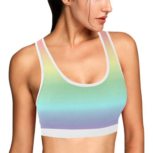 Pastel Rainbow Women's All Over Print Sports Bra (Model T52)