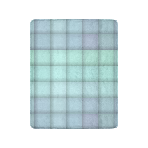 Glass Mosaic Mint Green and Violet Geometrical Ultra-Soft Micro Fleece Blanket 40"x50"