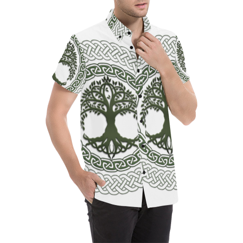 Awesome Celtic Tree Of Life Men's All Over Print Short Sleeve Shirt/Large Size (Model T53)