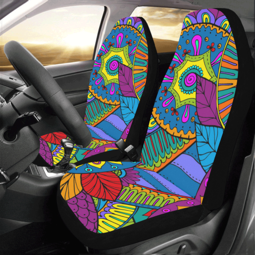 Pop Art PAISLEY Ornaments Pattern multicolored Car Seat Covers (Set of 2)