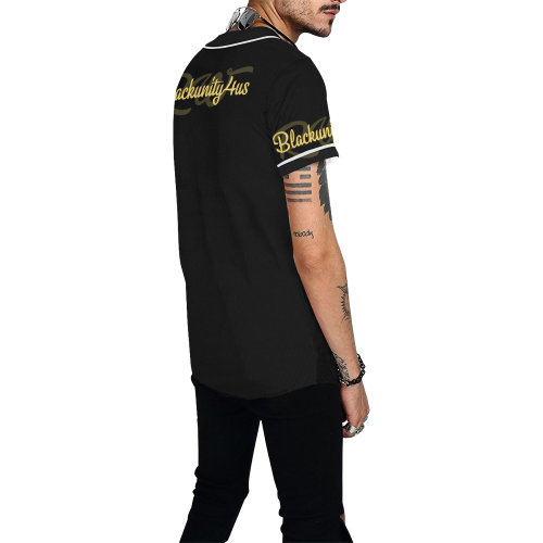 New Yellow & Black By RW All Over Print Baseball Jersey for Men (Model T50)
