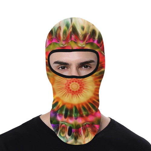 Magic Fractal Flower - Psychedelic Magenta Red All Over Print Balaclava